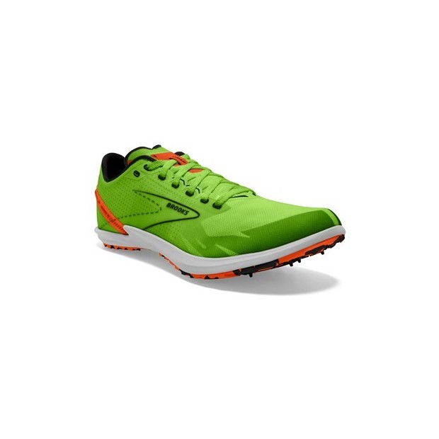 BROOKS Draft XC Green Gecko/Red Orange/White