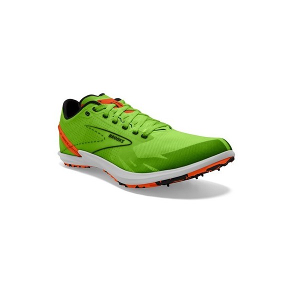 BROOKS Draft XC Green Gecko/Red Orange/White