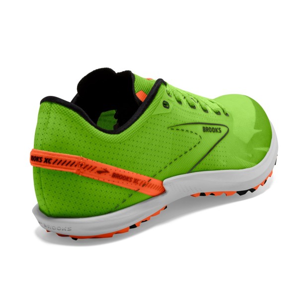 BROOKS Draft XC Green Gecko/Red Orange/White