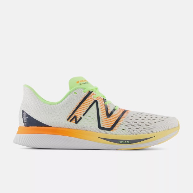 NEW BALANCE FuelCell SuperComp Pacer White con hot mango y bleached lime glo