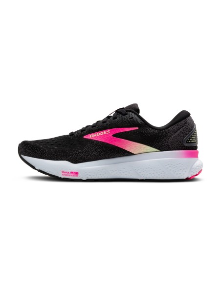 BROOKS GHOST 16 W Black/Pink/Yellow