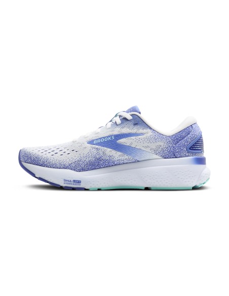 BROOKS GHOST 16 MUJER White/Amparo Blue/Limpet Shell