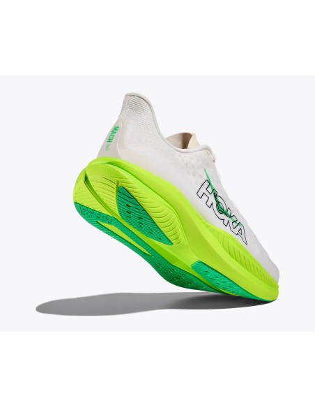 Hoka Mach 6 Electric White / Neon lime