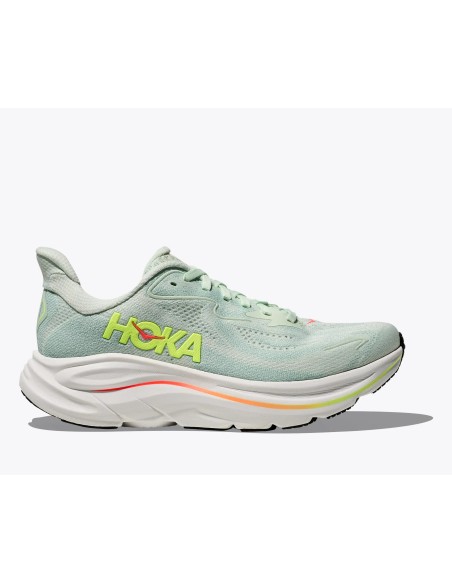 HOKA Clifton 10 MUJER sea Glass / Neon flame
