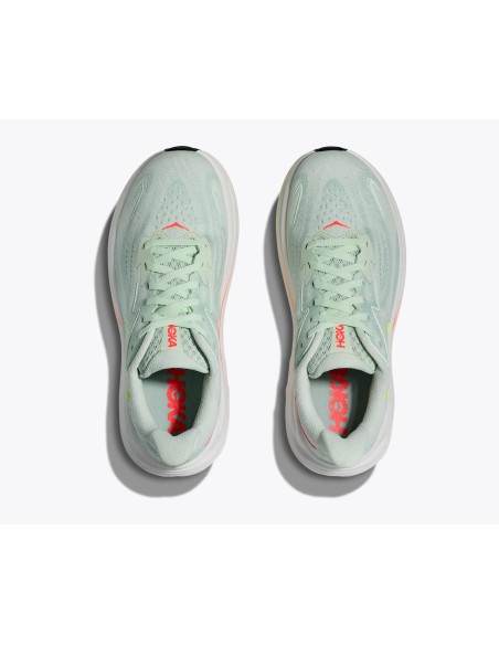 HOKA Clifton 10 MUJER sea Glass / Neon flame