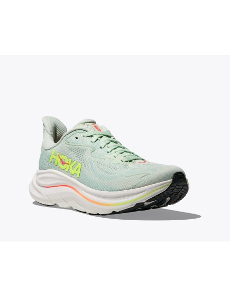 HOKA Clifton 10 MUJER sea Glass / Neon flame