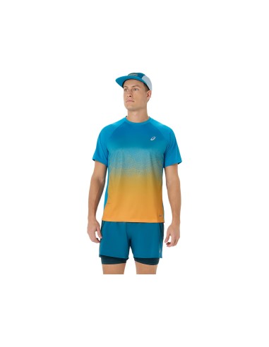 ASICS ROAD FADE SS TOP Aegean Blue/Yamabuki
