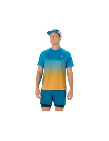 ASICS ROAD FADE SS TOP Aegean Blue/Yamabuki