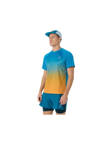 ASICS ROAD FADE SS TOP Aegean Blue/Yamabuki