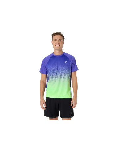 ASICS ROAD FADE SS TOP COBALT BURST/ILLUMINATE GREEN
