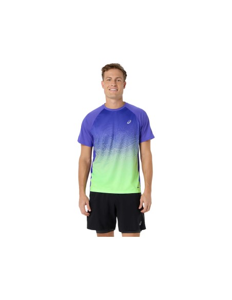 ASICS ROAD FADE SS TOP COBALT BURST/ILLUMINATE GREEN