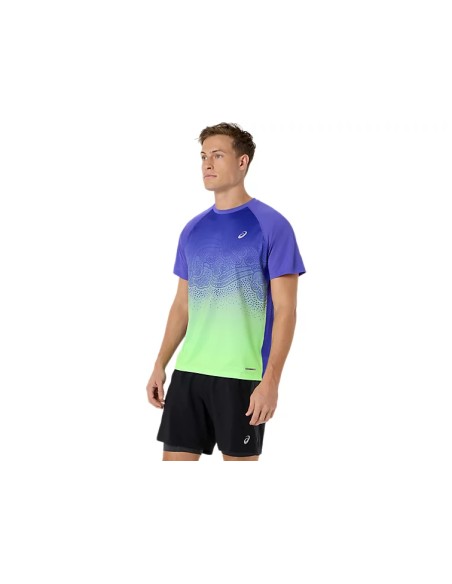 ASICS ROAD FADE SS TOP COBALT BURST/ILLUMINATE GREEN