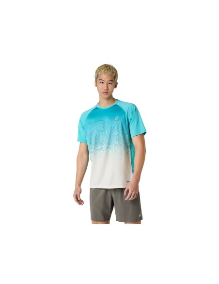 ASICS ROAD FADE SS TOP ENERGY AQUA