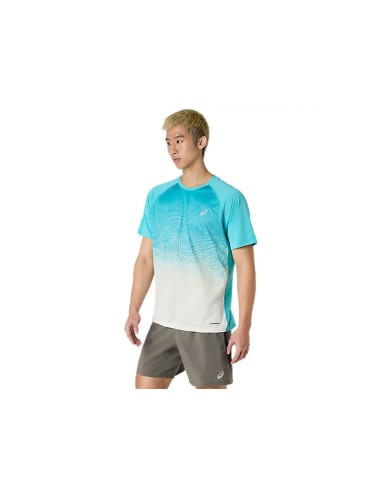 ASICS ROAD FADE SS TOP ENERGY AQUA