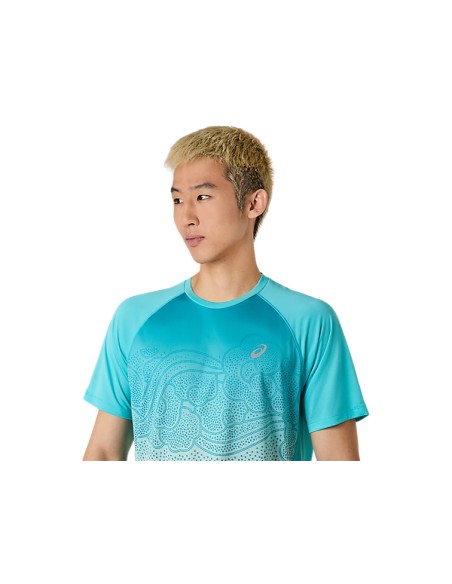 ASICS ROAD FADE SS TOP ENERGY AQUA