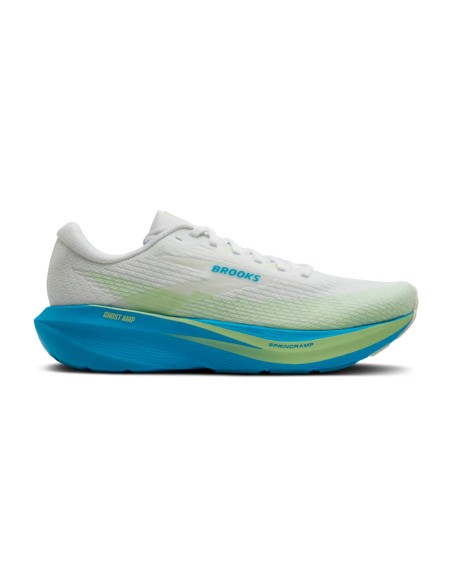 Brooks Ghost Amp White/Blue/Paradise Green
