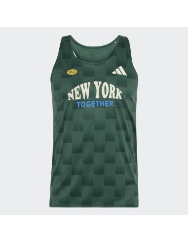 ADIDAS Adizero NYC Running Singlet CGREEN/AURIVY