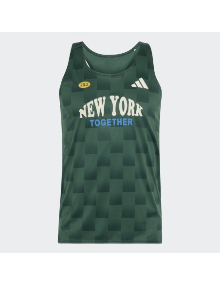ADIDAS Adizero NYC Running Singlet CGREEN/AURIVY