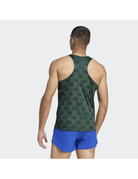 ADIDAS Adizero NYC Running Singlet CGREEN/AURIVY