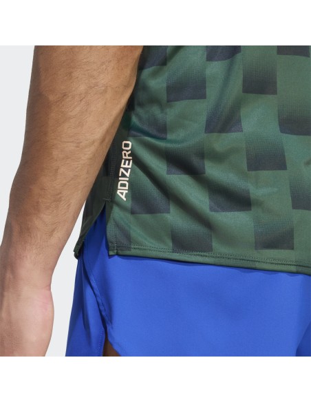ADIDAS Adizero NYC Running Singlet CGREEN/AURIVY
